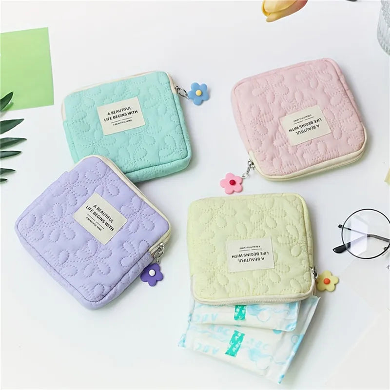 Fashion Women Small Cosmetic Bag Travel Mini Sanitary Napkins Organizer Make Up Coin Money Card Lipstick Storage Pouch Purse Bag