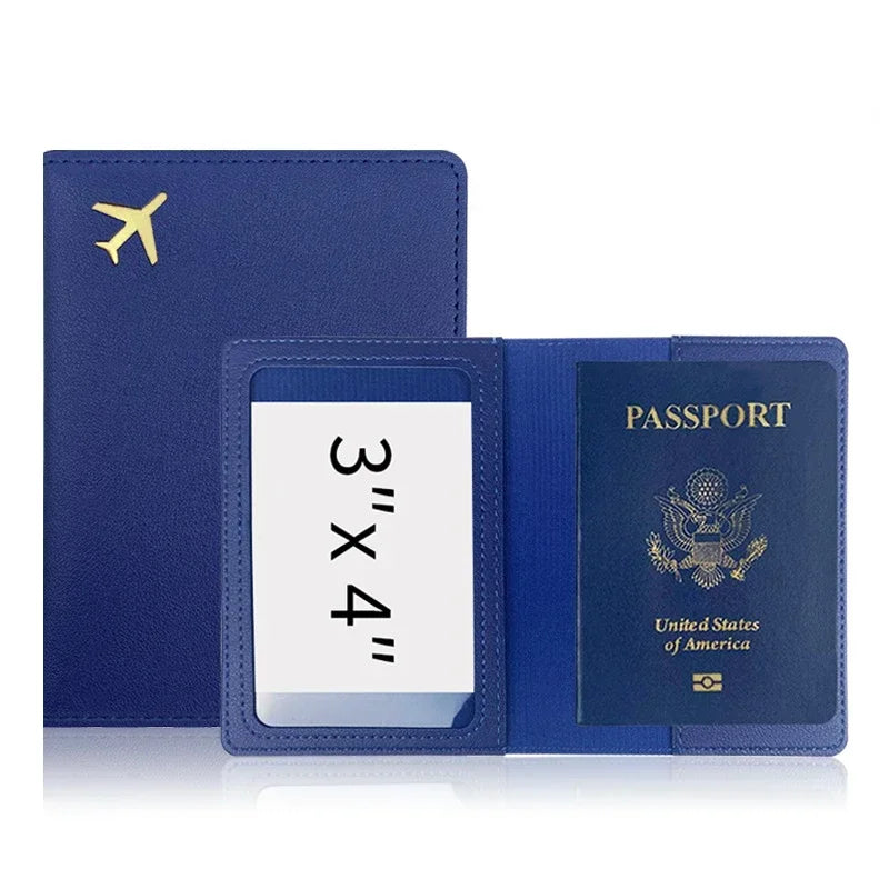 Fashion Travel Passport Cover Women Men Passport Credit Card Holder Case PU Leather Business Card Passport Wallet Travel Purse