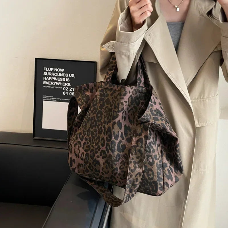 Leopard Design 2025 Korean Fashion Big Crossbody Bags for Women Travel Handbag Lady Shopper Shopping Shoulder Bag Bolsa Feminina