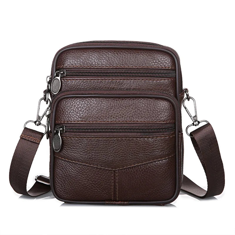 Men's Leather Crossbody Shoulder Bag - High Quality Business Messenger Tote