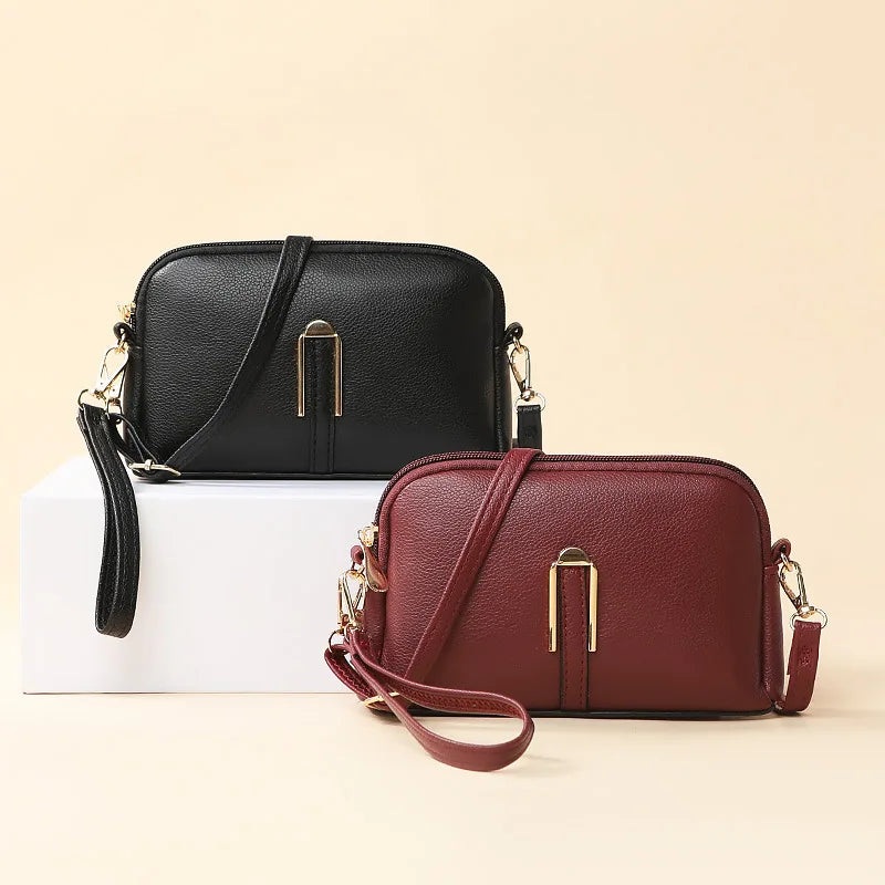 Genuine Leather Crossbody Bag for Women - Elegant Small Shoulder Clutch