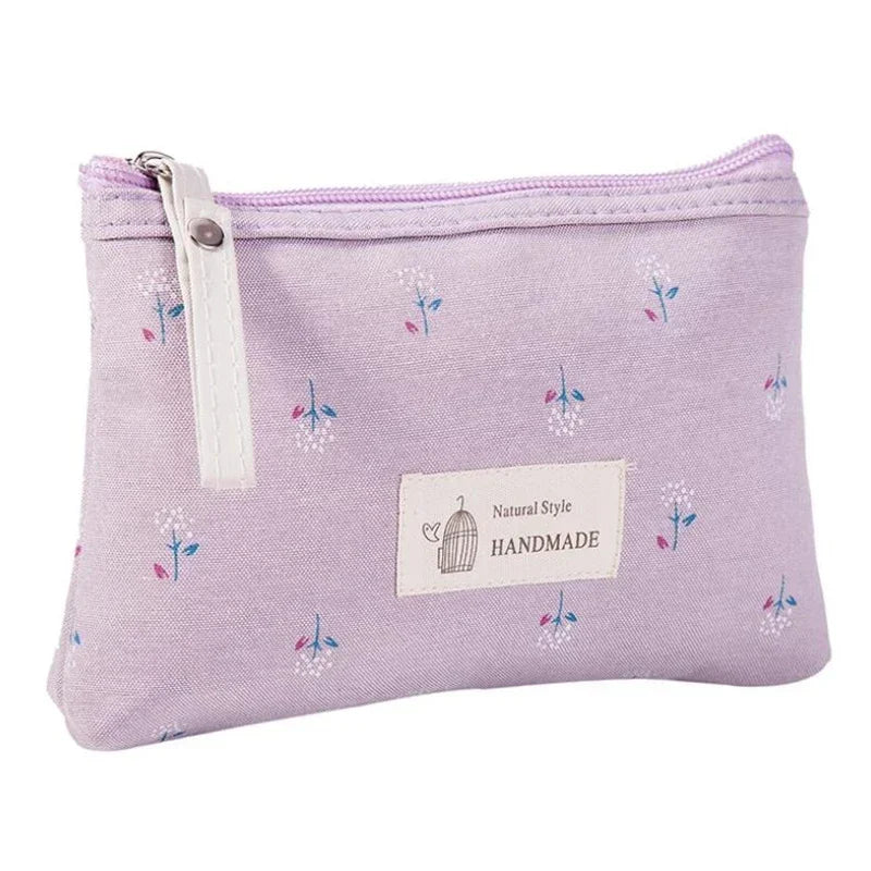 Women Floral Small Cosmetic Bag Makeup Bag Travel Neceser Storage Organizer Zipper Toiletry Wash Make Up Bags Purse Pouch