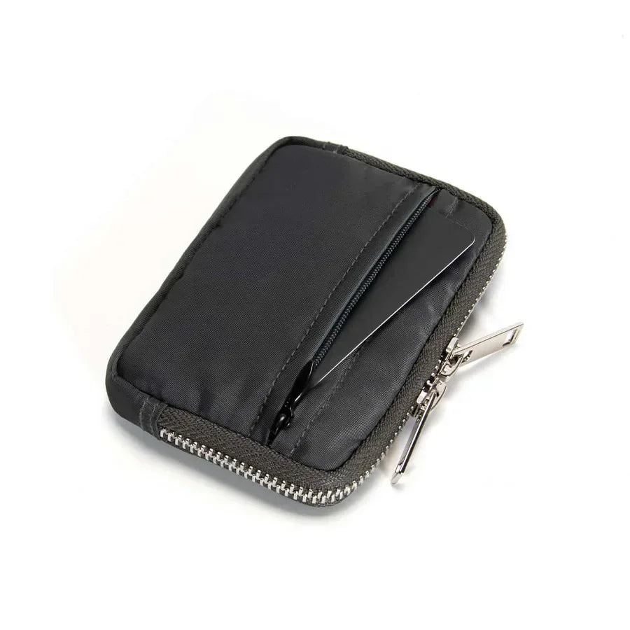 Japanese Men Wallet Earbuds Storage Bag Credit Card Holder Case for Boys Girls Journey Bank Card Organizer Zipper Coin Purse