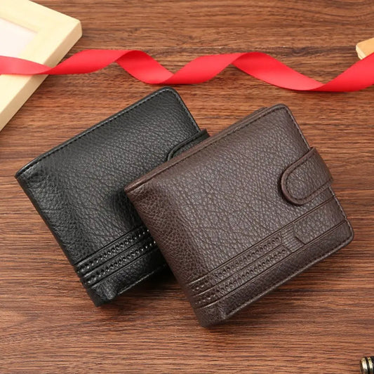 Durable Men Leather Zipper Purse Slim Card Holder Wallets High Quality Male Short Multi-card Wallet Coin Pocket Purse