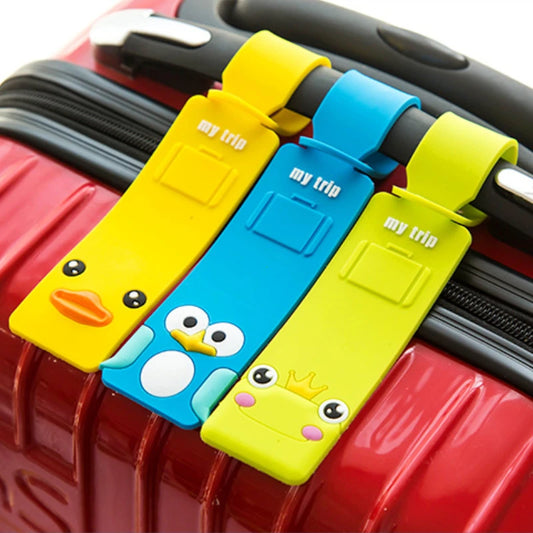 Fashion Travel Accessories Cute Animals Strip Luggage Tag Silicone Suitcase ID Addres Holder Baggage Boarding Tag Portable Label