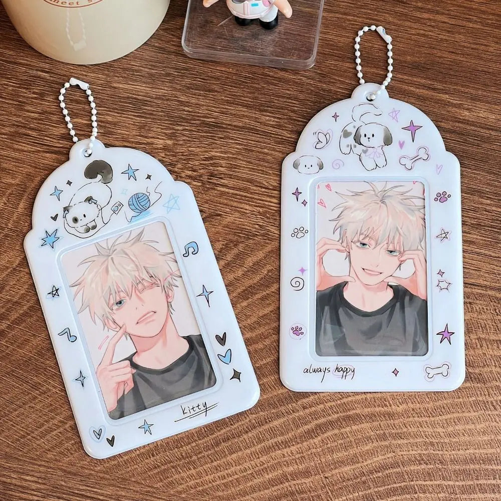 Animal Photocard Case Cartoon Student Card Holder Photocard Holder Bag Keychain Idol Photos Protective Cover Bag Keychain