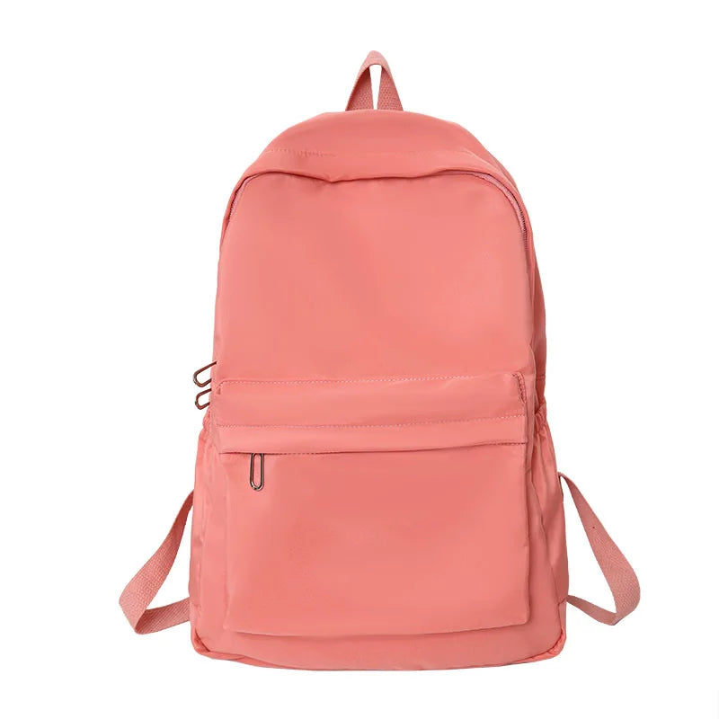 High Quality New Waterproof Nylon Women Backpack Female Travel Bag Backpacks Schoolbag for Teenage Girls Solid Color Bookbag