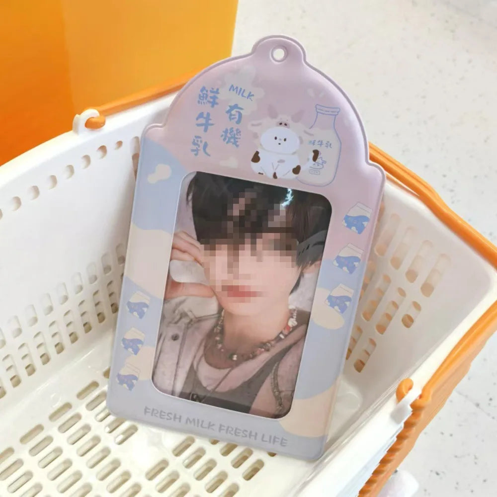 A5 Postcard Card Holder Giant PVC Kpop Idol Photo Protection Cover High Appearance Level with Ribbon Ideal Gift for Fangirls