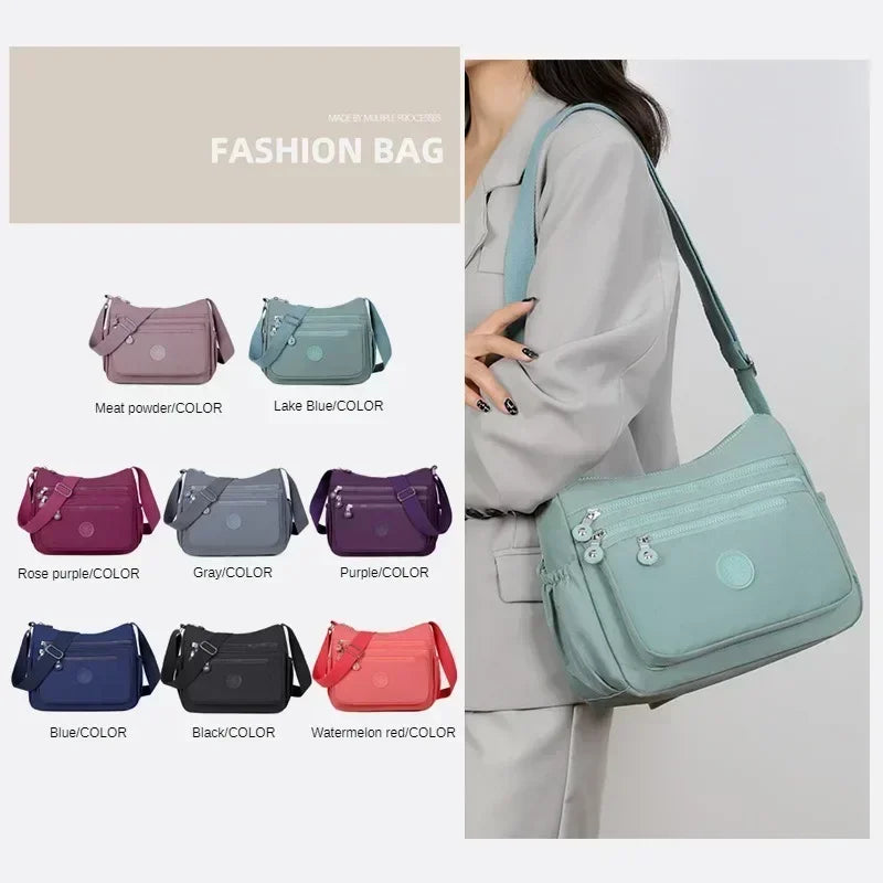 Women's Messenger Large Capacity Shoulder Bag Polyester Fashion Cosmetic Bag Simple and Versatile Handbag Crossbody Bag Purses