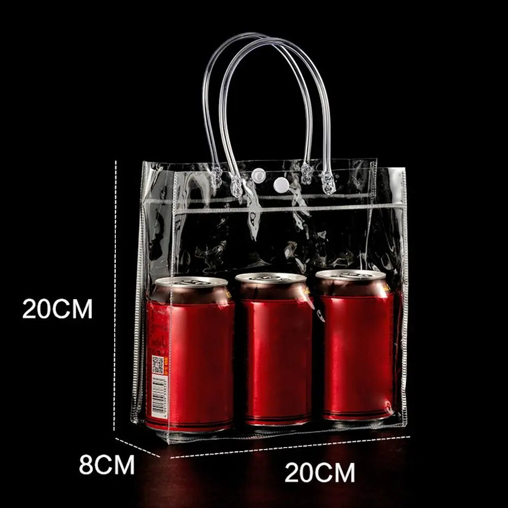 Durable Transparent PVC Handbag Large Capacity Multi-purpose Candy Bag Plastic Gift Jelly Bag Outing Travel Hiking Bag