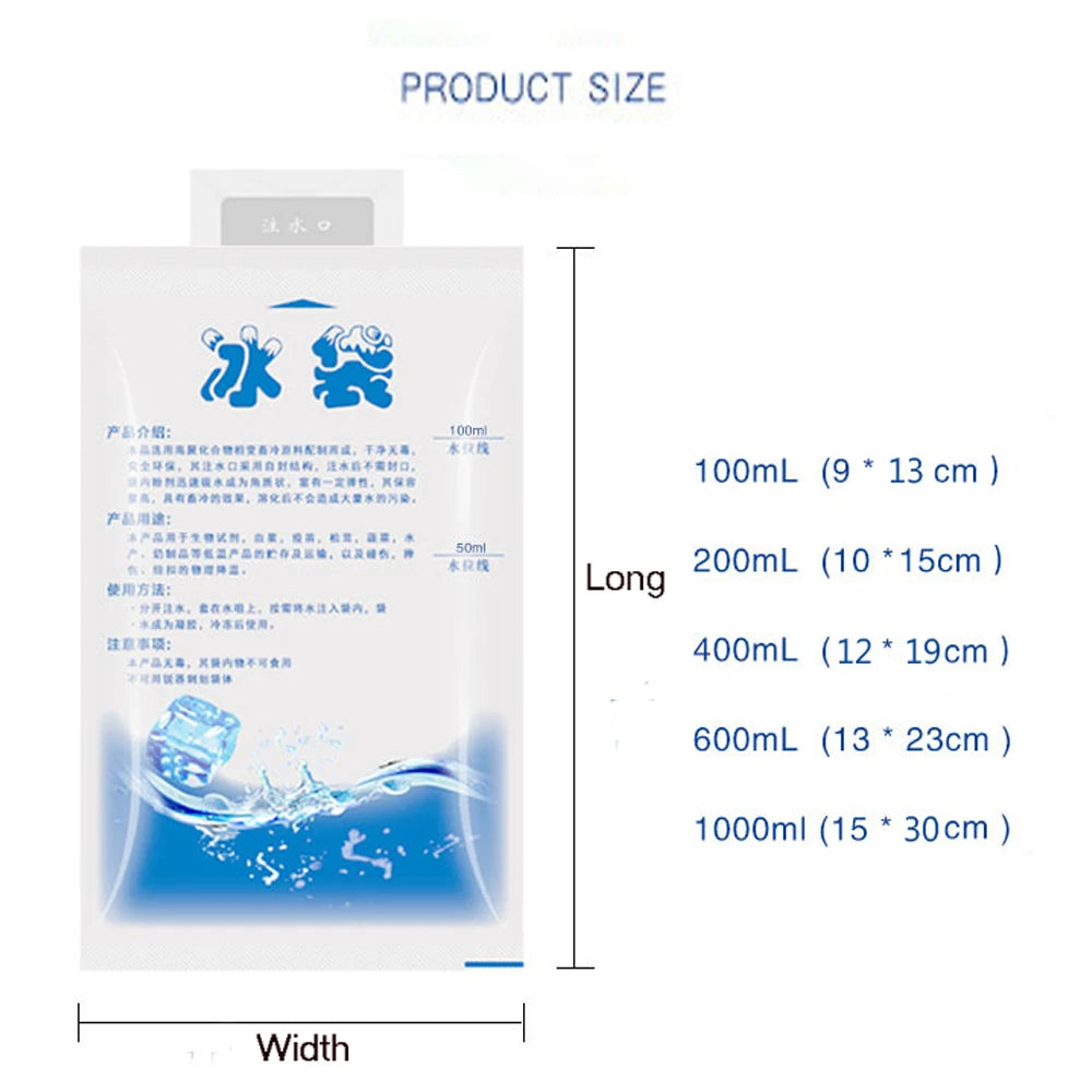 Thicken Reusable Ice Bag Water Injection Icing Cooler Bag Pain Cold Compress Drinks Refrigerate Food Keep Fresh Gel Dry Ice Pack