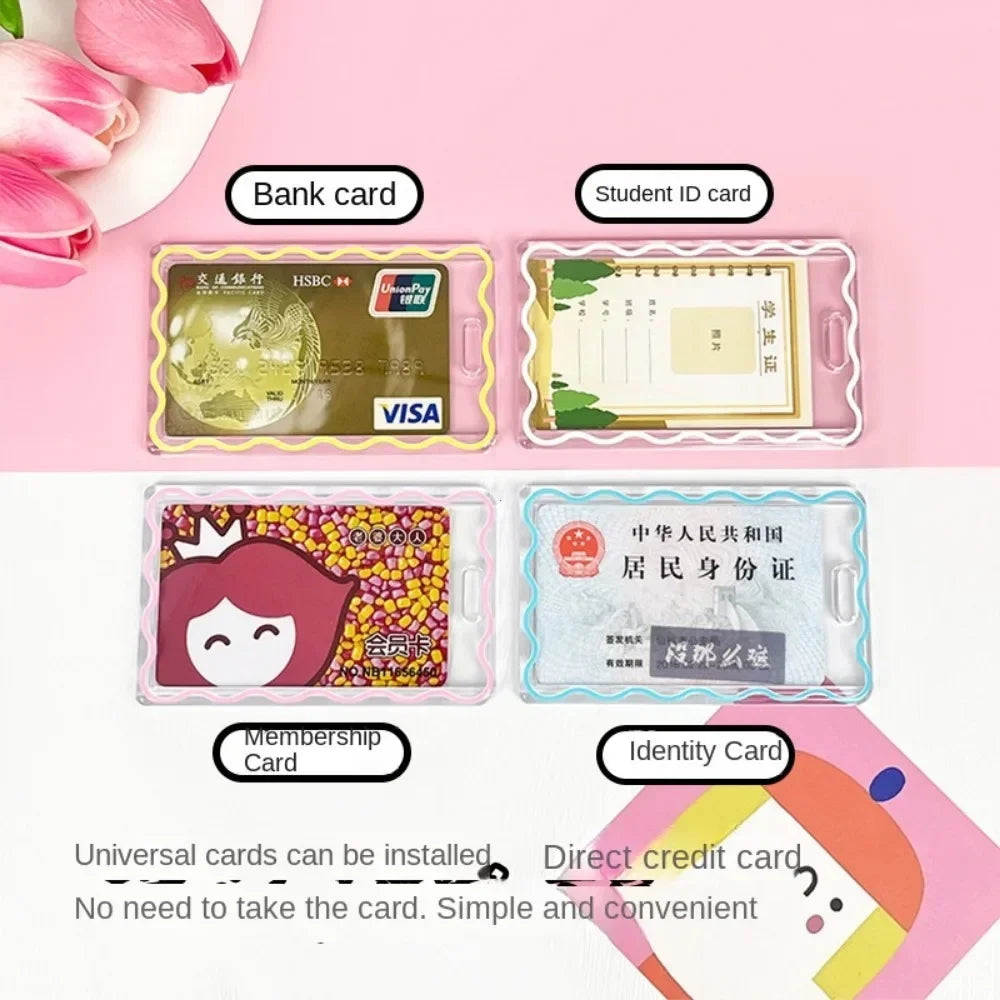 Transparent Acrylic Picture Frame ID Card School Supplies New Unisex Hard Plastic Work Card Holder Business Case Protector Cover