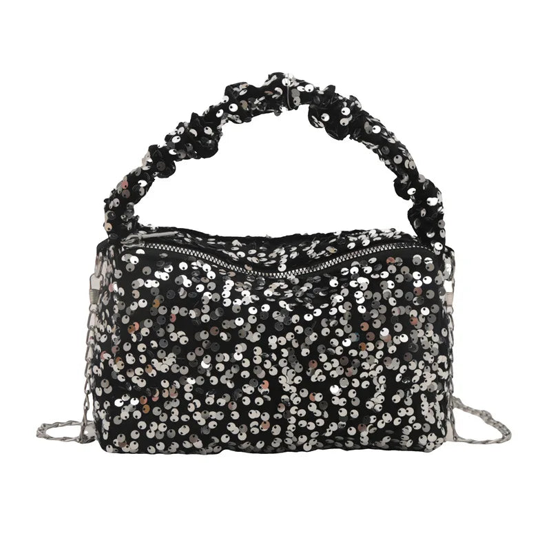 Sequin Evening Clutch Bag Glitter Party Handbag Chain Crossbody