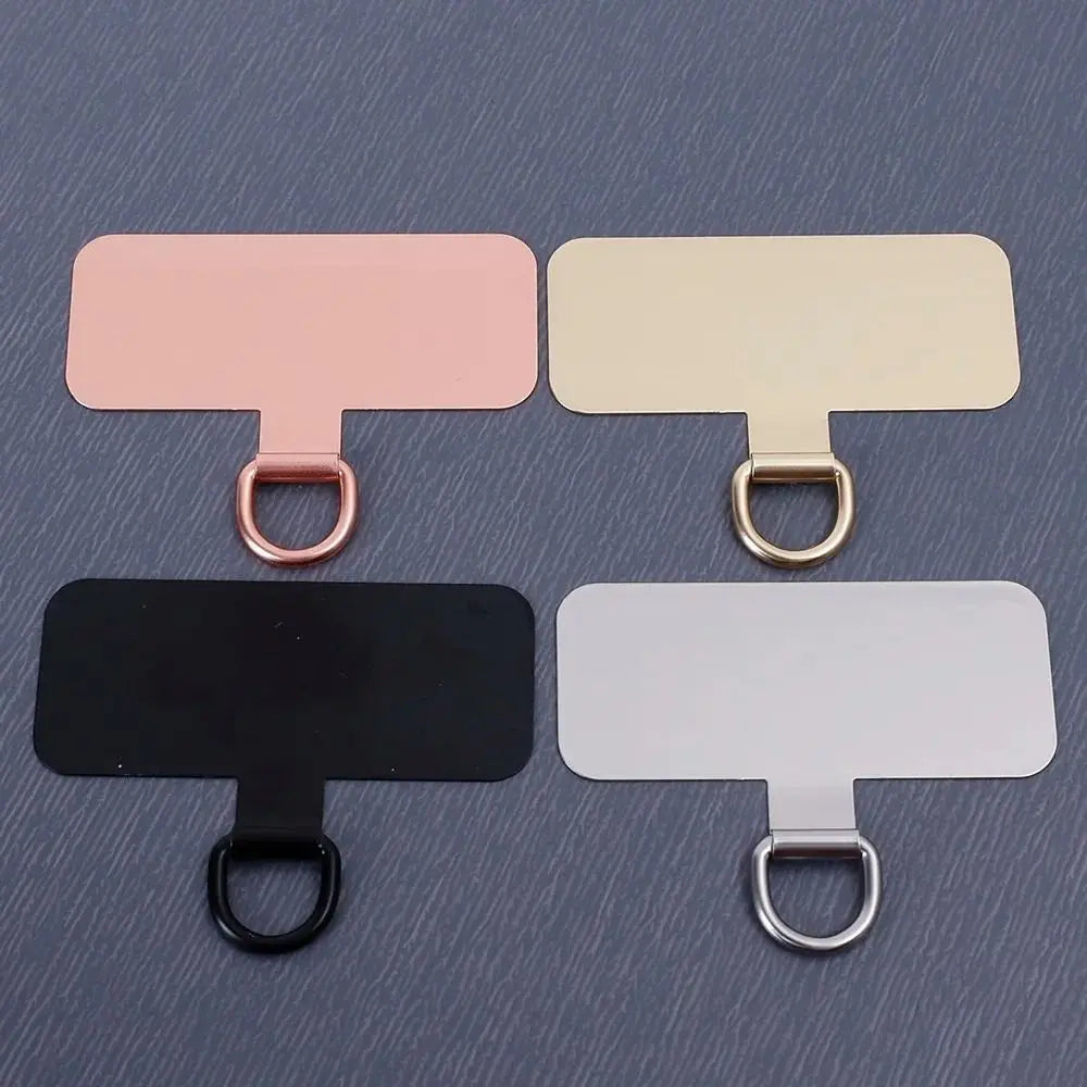 Aluminum Alloy Metal Phone Case Clip Universal Hanging Piece Patch Mobile Phone Sling Rope Card Clip 0.3mm Strap Hang Cord Tab