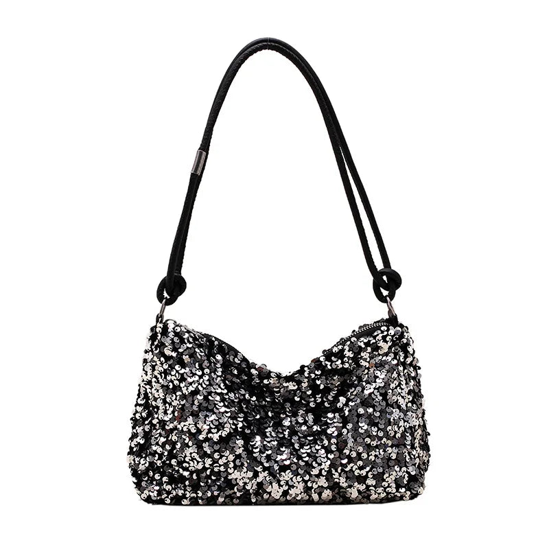 Women's Sequin Shoulder Bag Shiny Handbag Bling Underarm Wedding Party Evening Bag