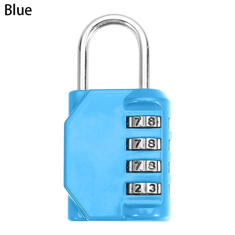 4 Dial Digit Combination Lock Metal Code Lock Password Lock Waterproof Rust-proof Luggage Padlock Travel Accessories