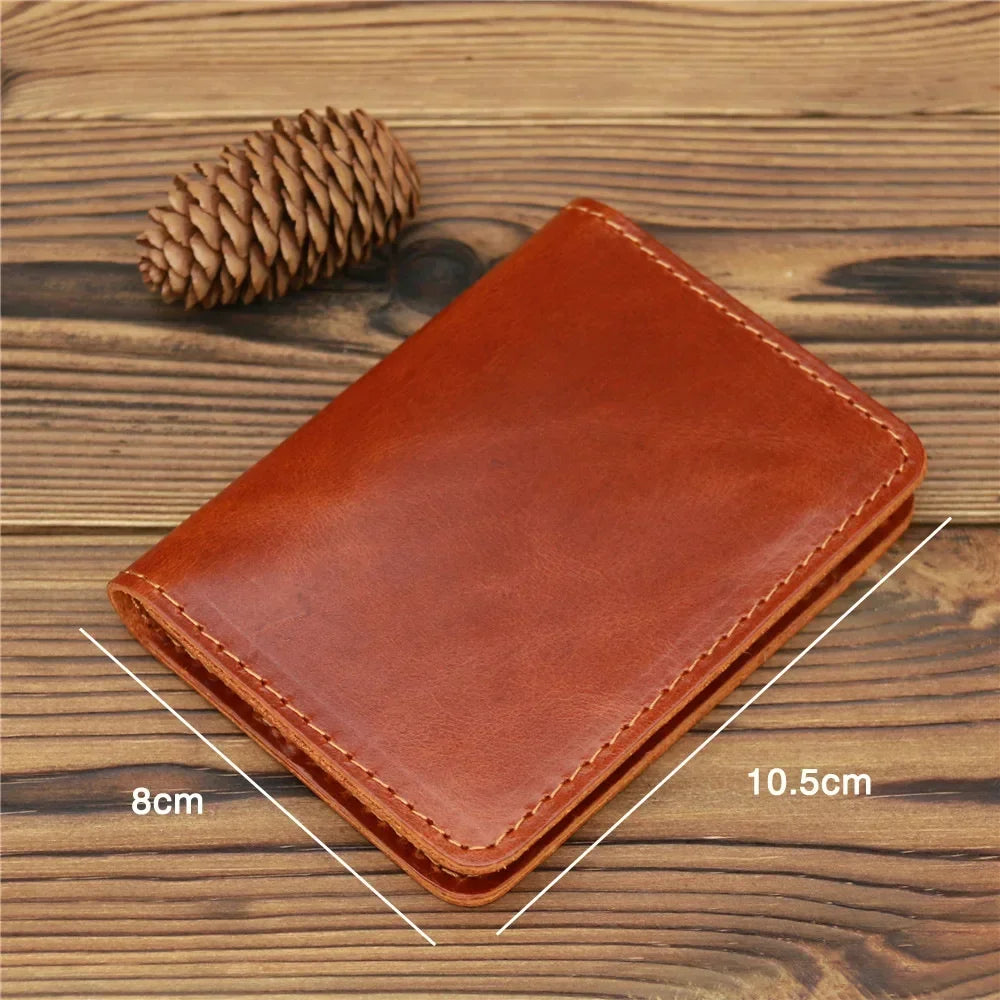 Handcraft Leather Credit Card Holder Vintage Small Wallet for Credit Cards Case and Driver License Vintage Style Gift for Men