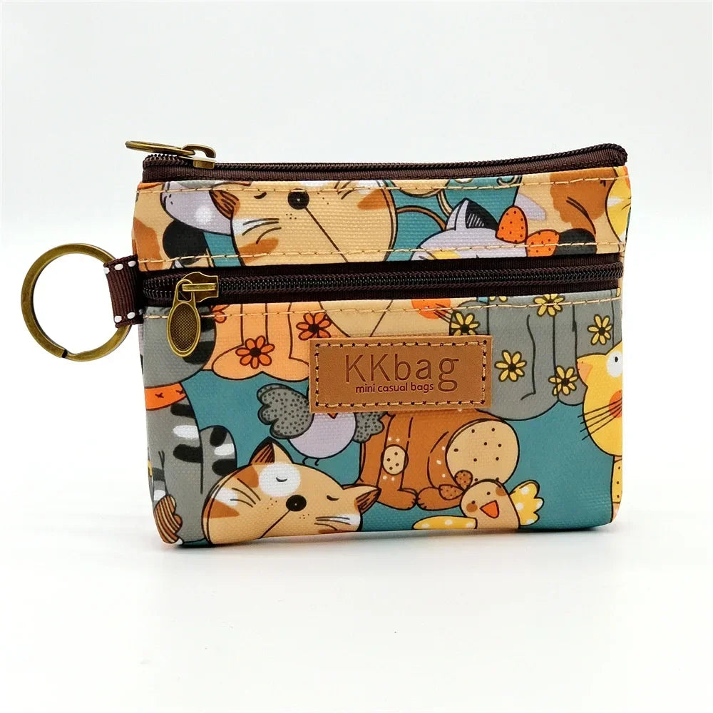 Cute Animals Wallet Zipper Purse Cartoon Small Coin Purse Lightweight Storage Bag Money Bag Key Card Holder for Student Women