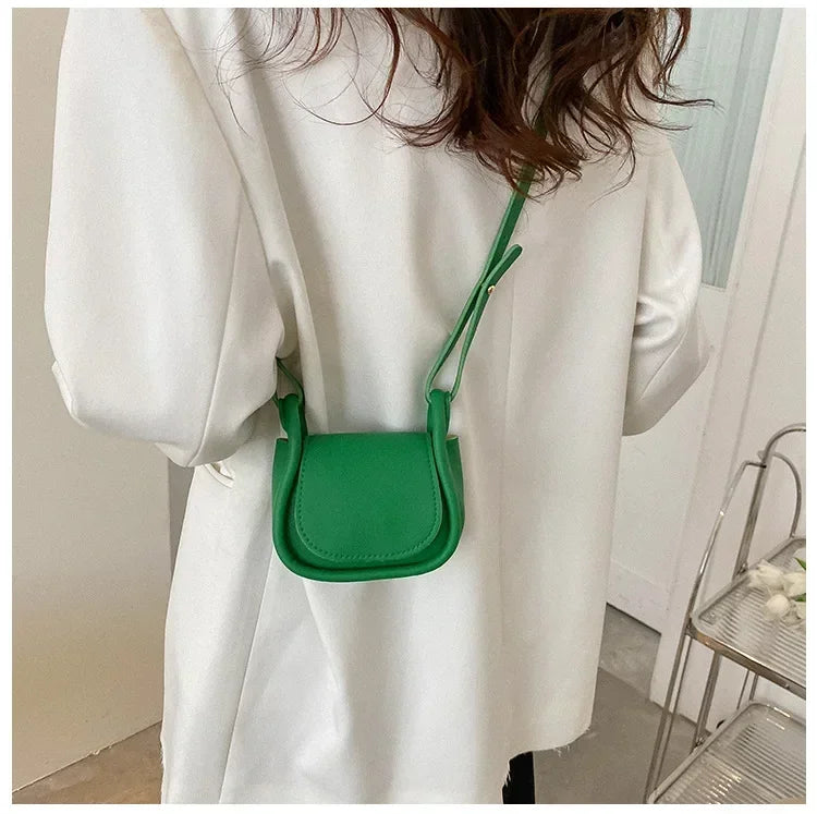 Fashion Candy Color Crossbody Bag for Women Mini PU Leather Shoulder Bag Handbag Card Holder Lipstick Coin Money Pouch