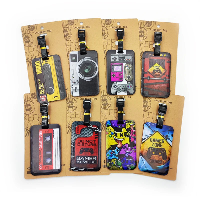 Tape Camera Luggage Label Men Travel Luggage Tag Boys Suitcase ID Address Holder Baggage Boarding Portable Suitcase Ticket