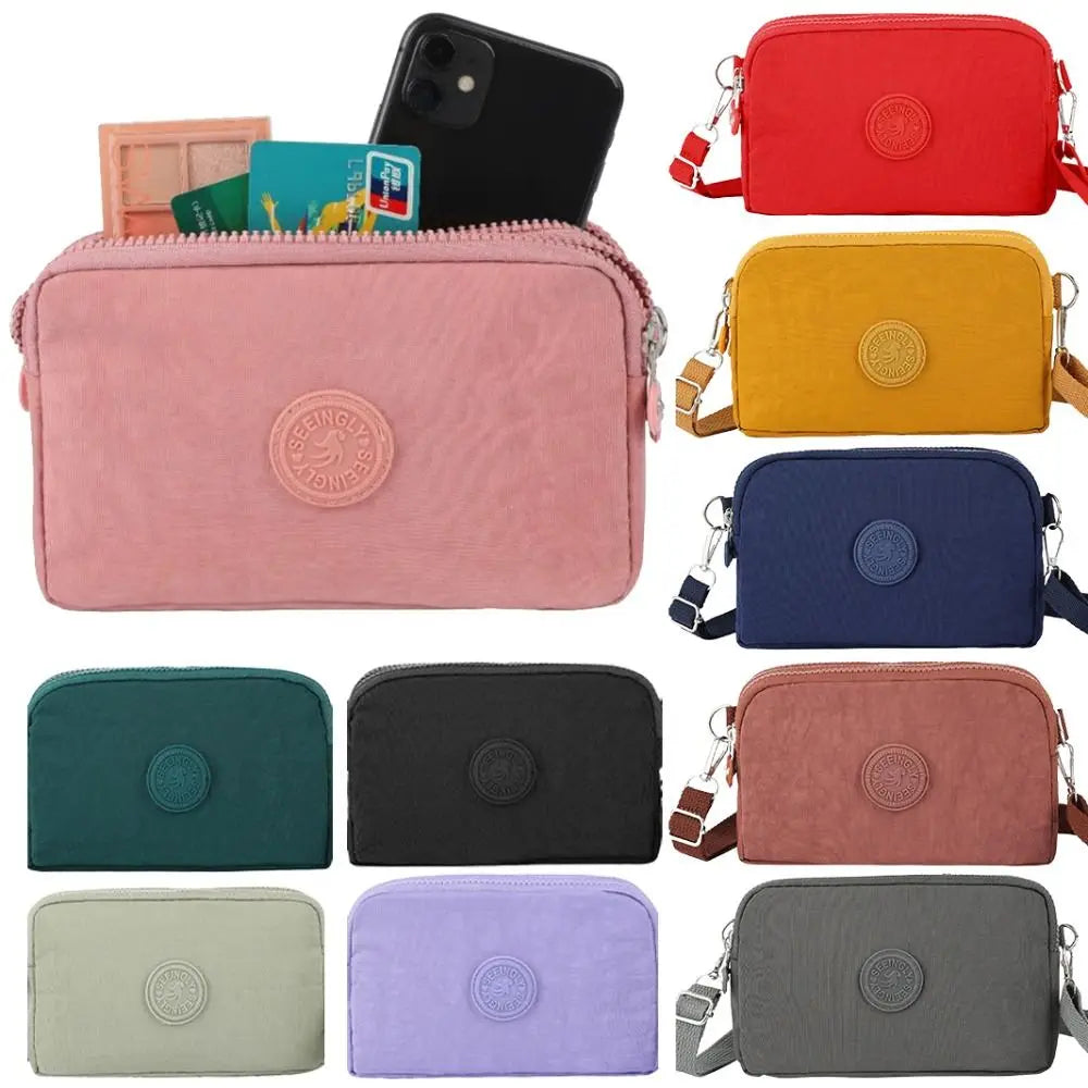 Waterproof Nylon Crossbody Phone Bag - Durable, Wear-resistant Handbag & Wallet with Card Holder