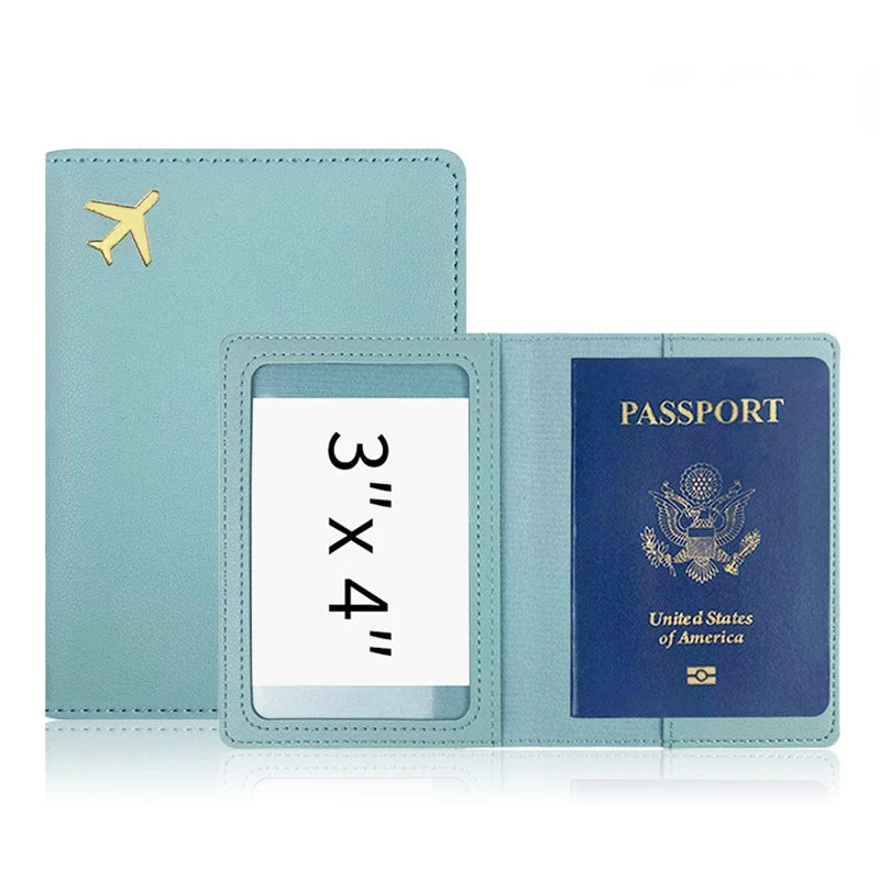 Fashion Travel Passport Cover Women Men Passport Credit Card Holder Case PU Leather Business Card Passport Wallet Travel Purse