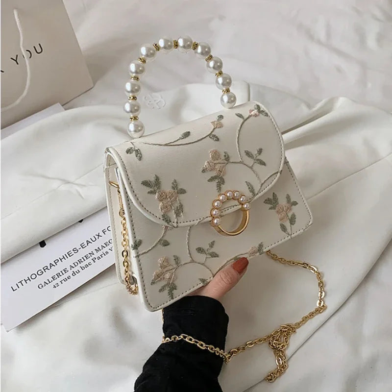 Shell Beads Lace Wedding Chic Women's Handbag Chain Crossbody Bag