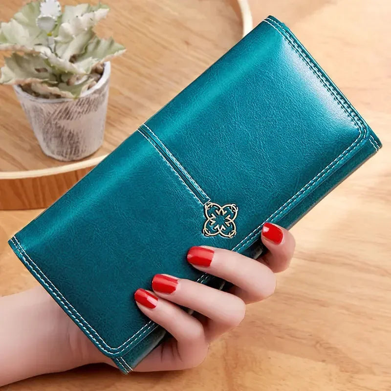 Women's Leather Wallet Woman Luxury Long Wallets Fashion Women Purses Money Bags Handbags Womens Purse Cards Holder Carteras