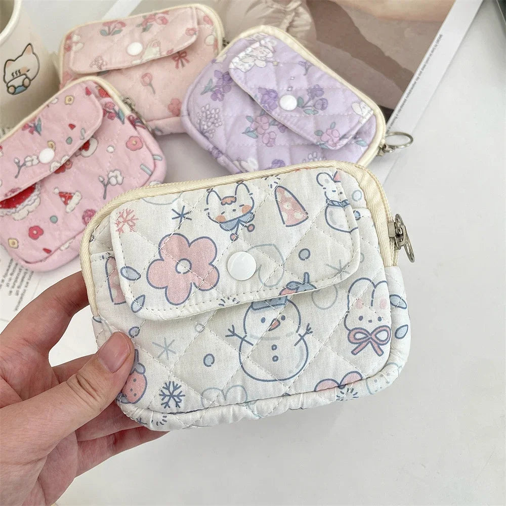 Cute Cartoon Small Travel Cosmetic Lipstick Earphone Card Portable Storage Bag Purse Women Gift Pouch Make Up Bags Organizer