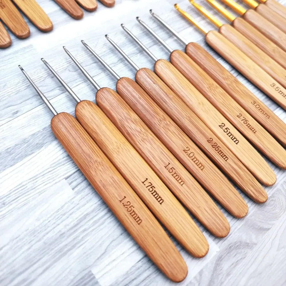 Bamboo Wooden Crochet Hooks Long Knitting Crochet Bamboo Handle Crochet Blanket Shawl Crocheting Hooks Yarn Weave Tools