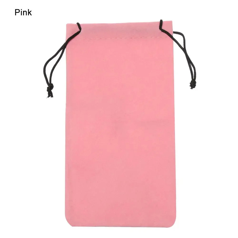 Portable Solid Color Drawstring Pouch Sunglasses Bags Myopia Customized Glass Case Soft Fabric Eyeglasses Bag