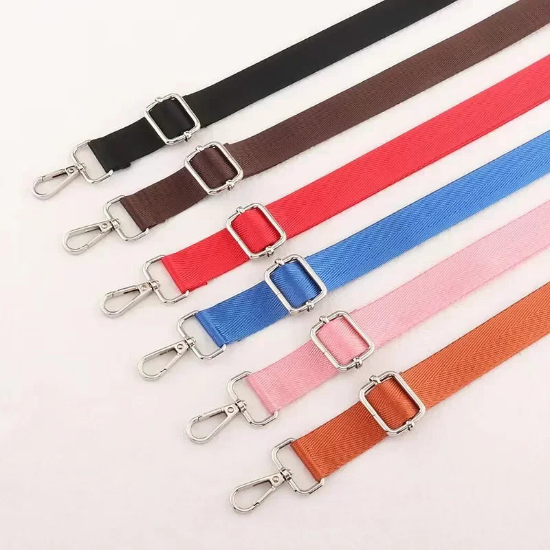 Wide Nylon Shoulder Bag Strap Replacement with Silver Buckle