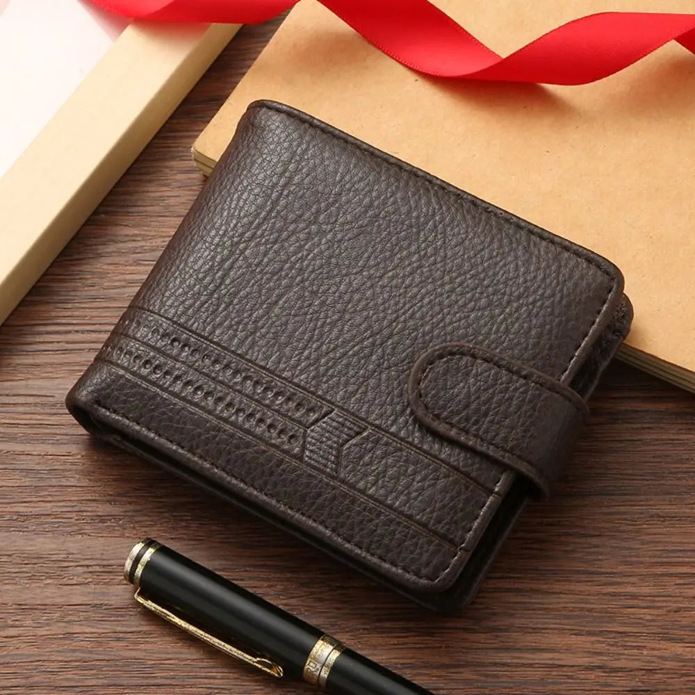 Durable Men Leather Zipper Purse Slim Card Holder Wallets High Quality Male Short Multi-card Wallet Coin Pocket Purse