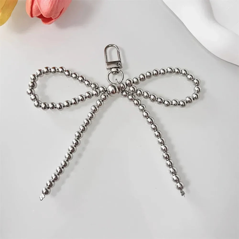 Bag Decoration Bead Keychain Bowknot Pendant Bag Charm Suitable for Any Occasion Bags Keychain Women's Hand-held Chain Lanyard