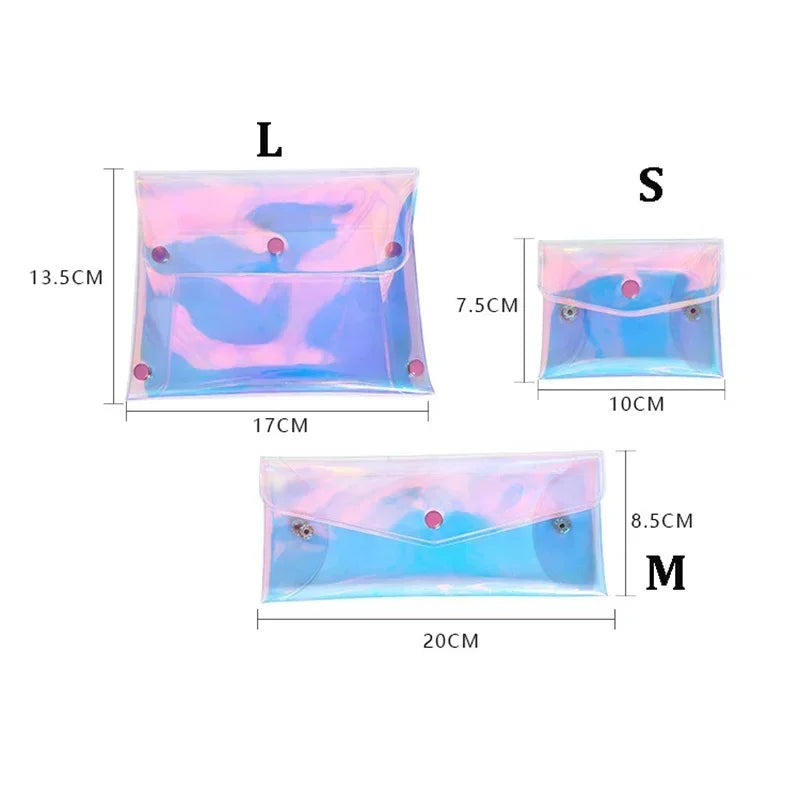 eTya Transparent Coin Purse Women Wallet Laser PVC Card Pencil Cosmetic Money Clutch Bag Case Female Mini Zipper Wallets Pouch