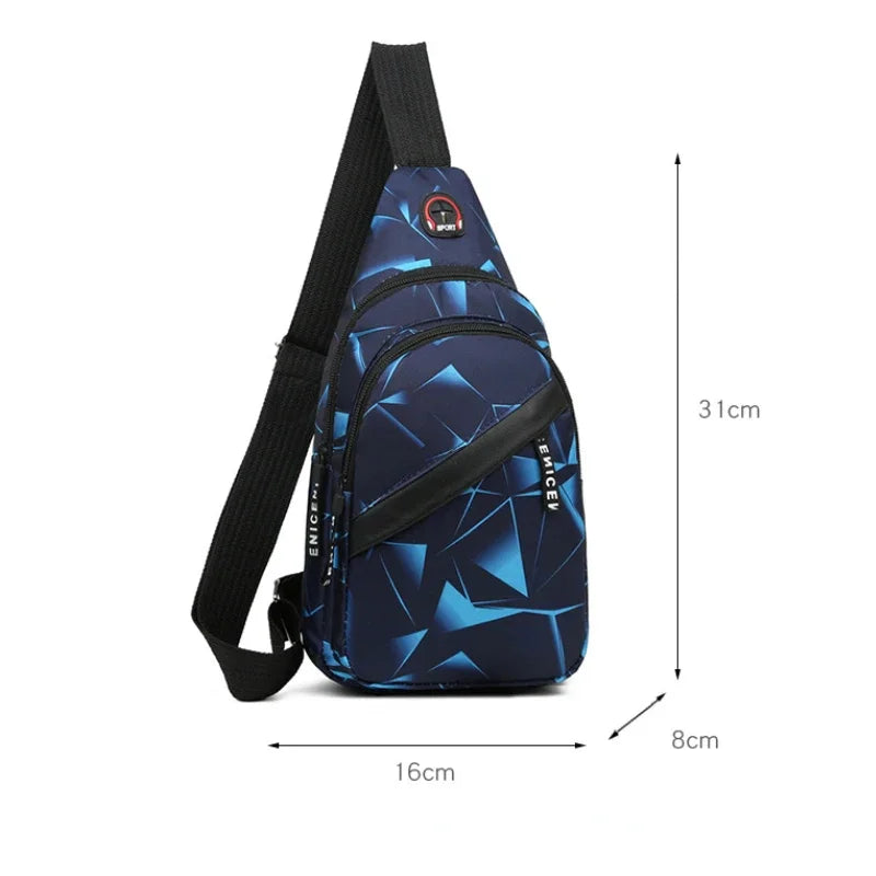 Shoulder Crossbody Bag for Men Short Travel Messenger Chest Bag Light Outdoor Sport Recreation Lovers Single Shoulder Bag