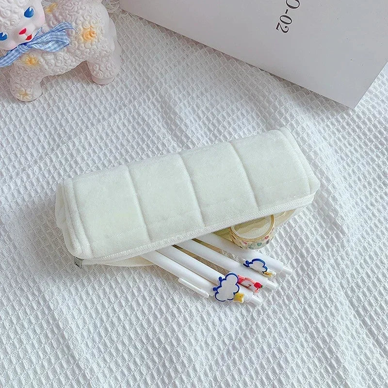 Cute Plush Women Cosmetic Bag Lipstick Makeup Bag Korean Student Pencil Case Travel Makeup Brushes Cosmetic Organizer Bag