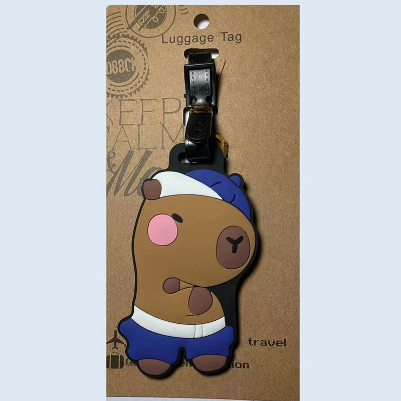 Hot On Sale Cute Capybara Luggage Tag Silica Gel Suitcase ID Addres Holder Women Men Baggage Boarding Tag Portable Label