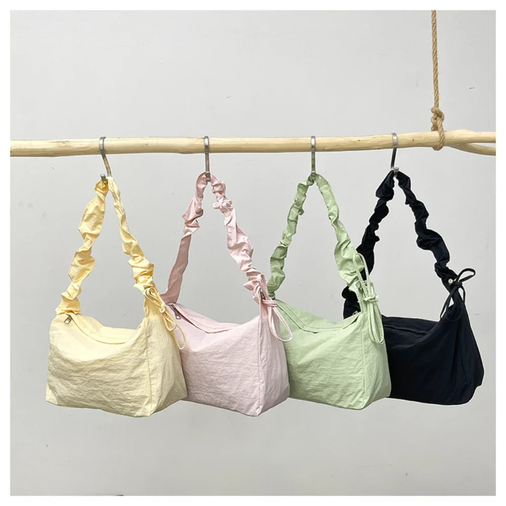 Women's Quilted Nylon Shoulder Bags - Casual Crossbody Handbags