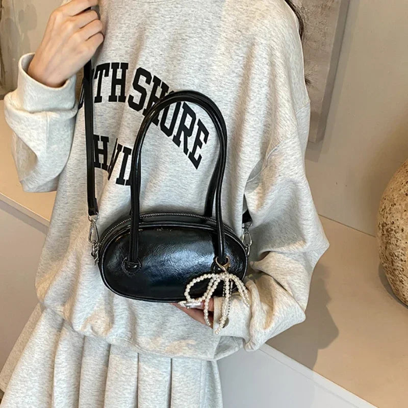 Summer Underarm Bag Small Casual Shoulder Bag for Women Girls High Sense Red Handbag