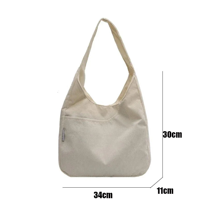 Single Shoulder Tote Nylon Cloth Bag Women's Large Capacity Bag Canvas Women's Bag Corduroy Handbag