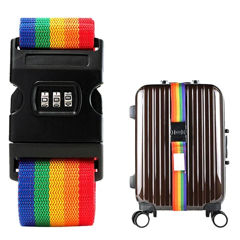 Anti-theft Travel Luggage Strap Adjustable Password Lock Packing Belt Baggage Secure Lock Luggage Bundling Suitcase Accessories