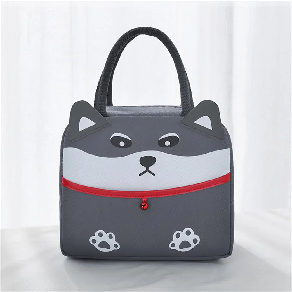 Cute Kawaii Insulated Lunch Bag for Kids - Portable Thermal Bento Tote