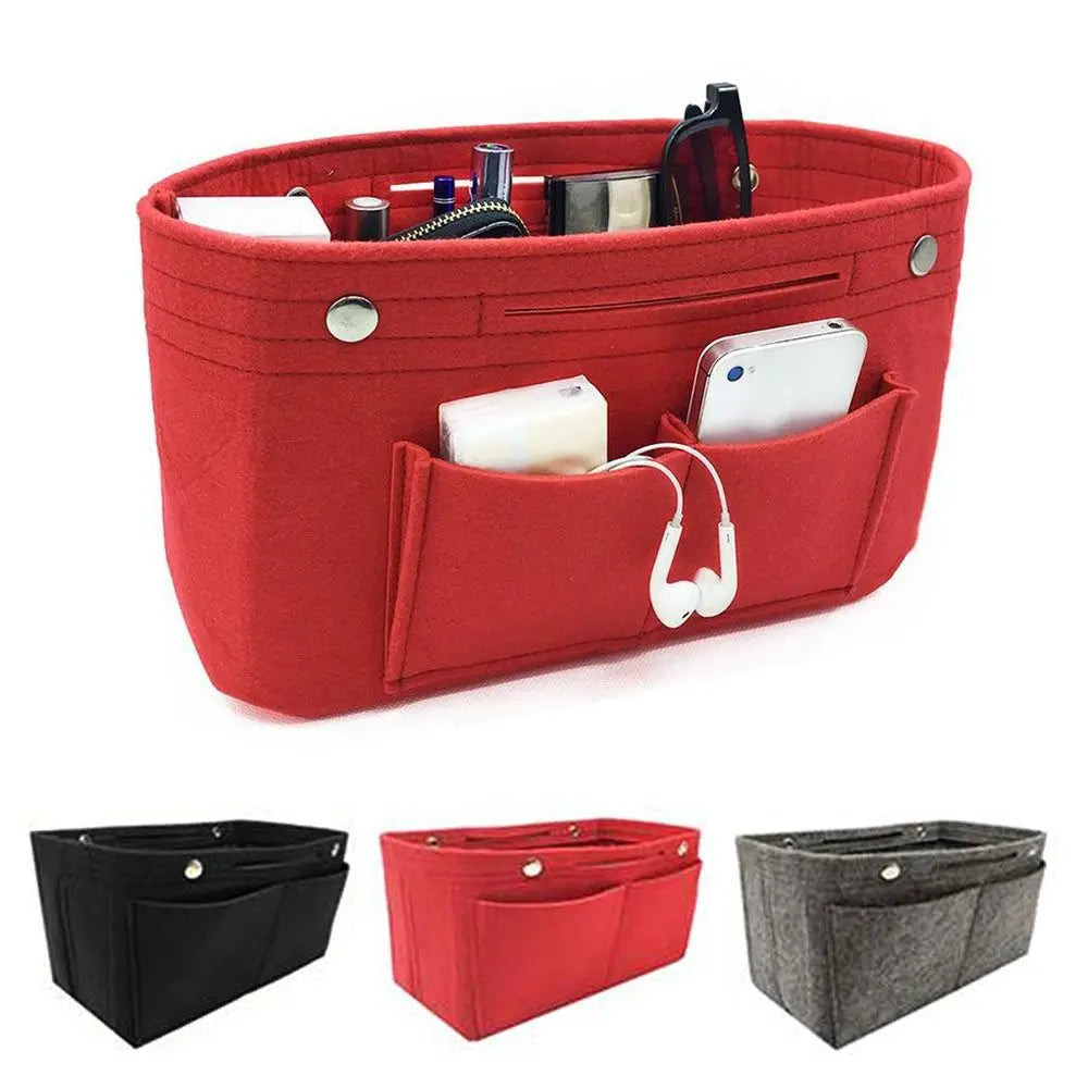 Portable Felt Cloth Insert Bag Women Organizer Handbag Travel Bag Insert Liner Purse Organizer Pouch Bag Accessories