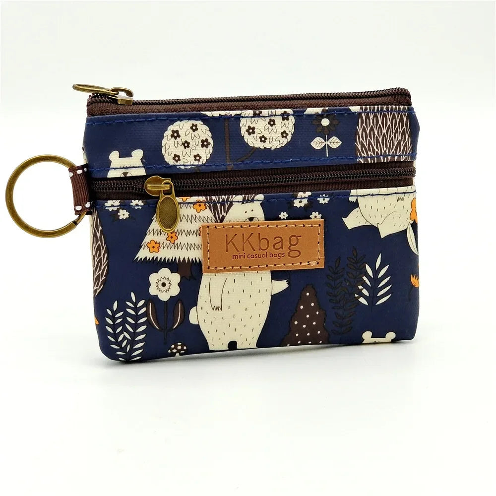 Cute Animals Wallet Zipper Purse Cartoon Small Coin Purse Lightweight Storage Bag Money Bag Key Card Holder for Student Women