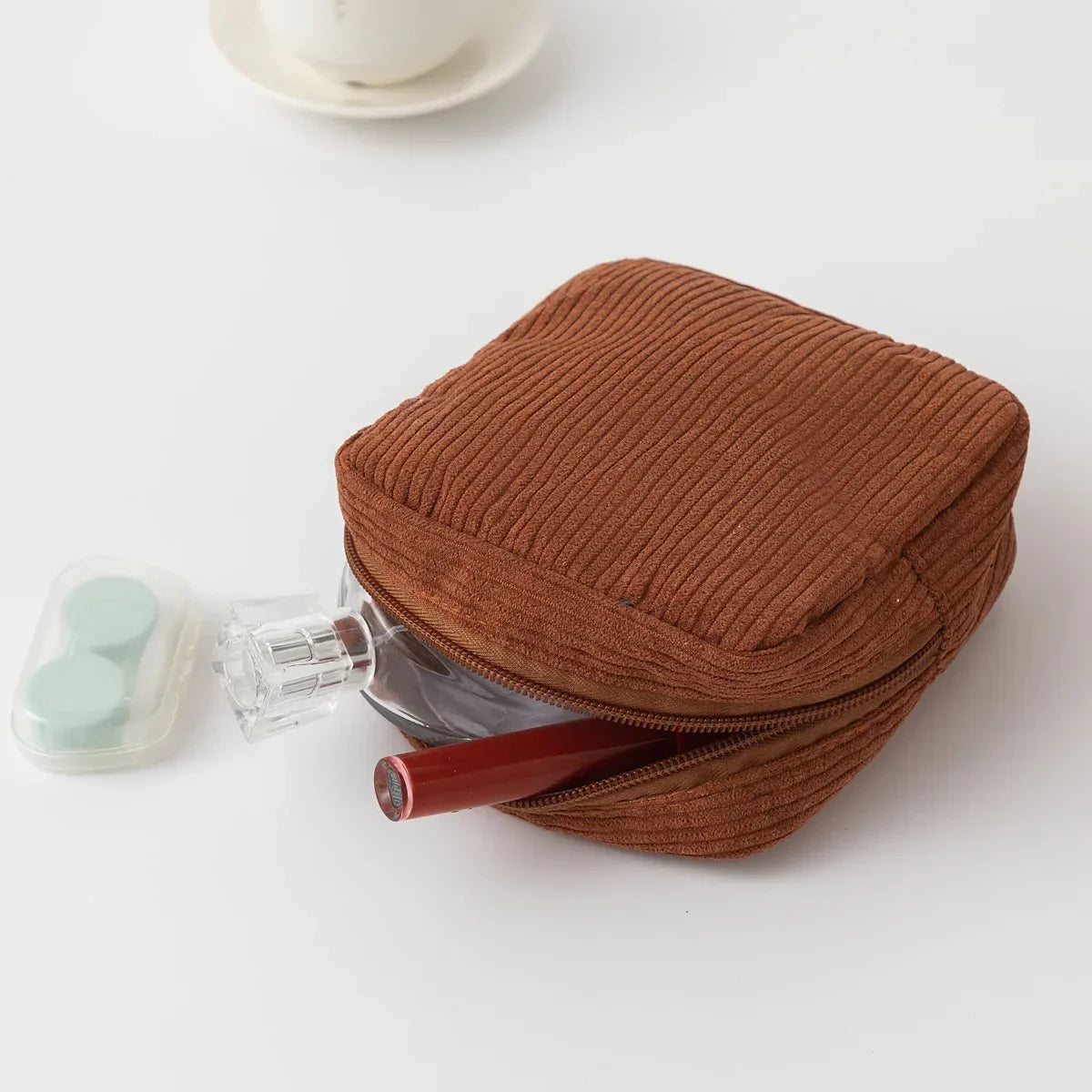 1PC Mini Square Cosmetic Bag Women Portable Earphone Lipstick Sanitary Napkins Storage Pouch Small Makeup Zipper Bags