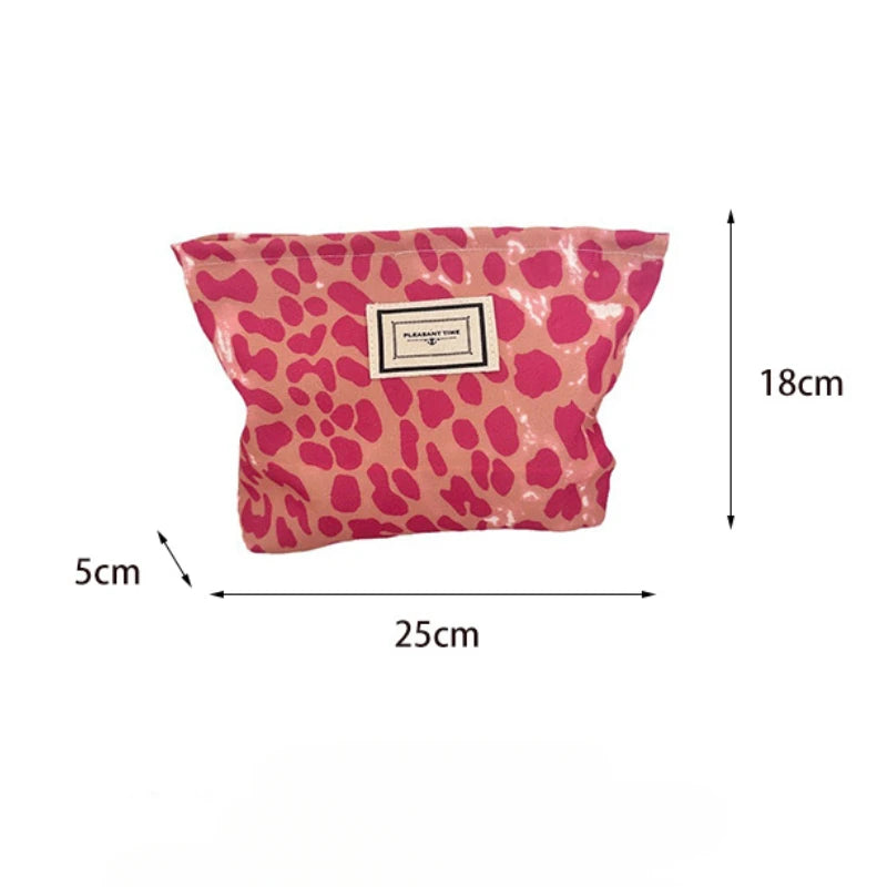 Leopard Print Makeup Bags for Women Large Travel Cosmetic Bag Organizer Case Lady Girls Make Up Case Necessaries Handbags Case