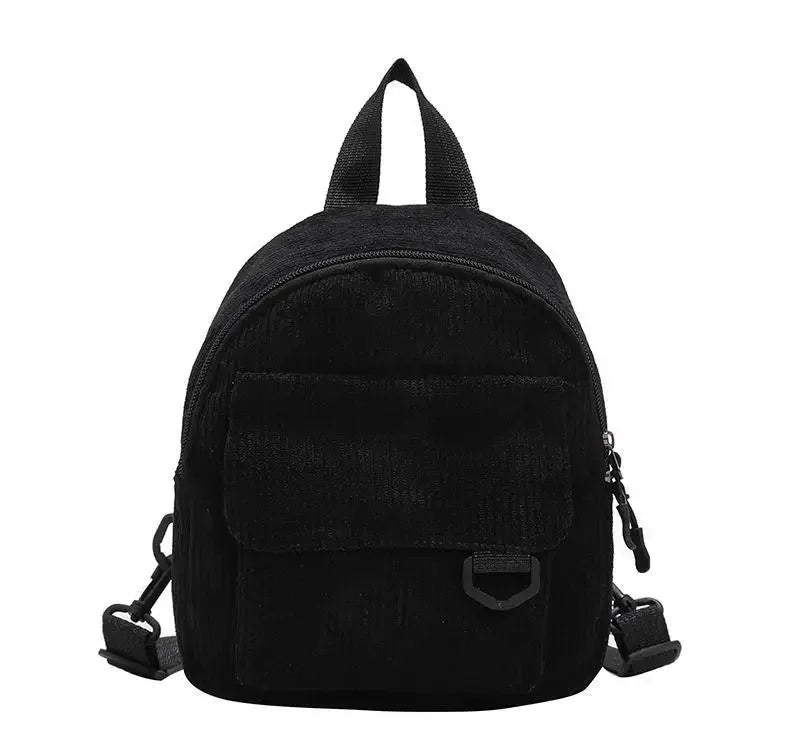 Women's Corduroy Mini Backpack - Large Capacity Casual Schoolbag