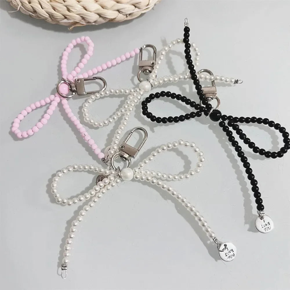 Bag Decoration Bead Keychain Bowknot Pendant Bag Charm Suitable for Any Occasion Bags Keychain Women's Hand-held Chain Lanyard