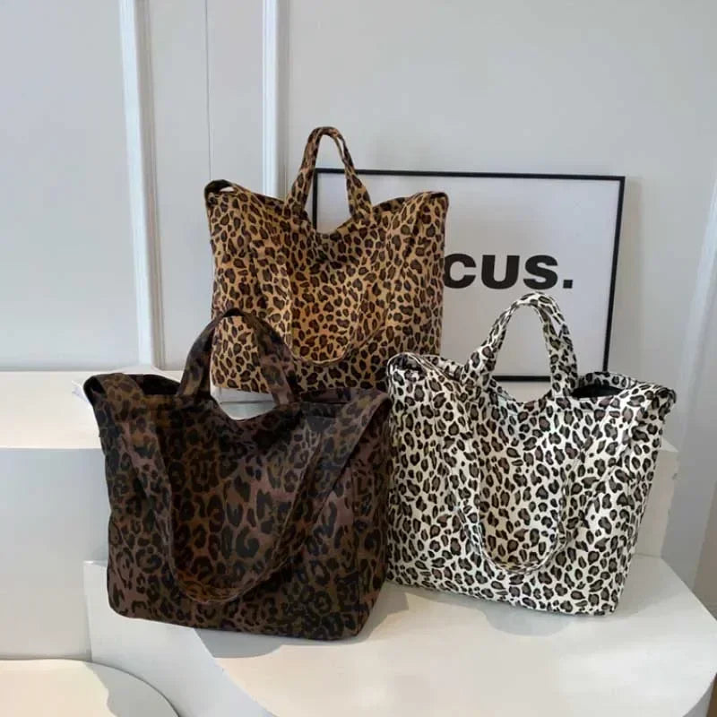 Leopard Design 2025 Korean Fashion Big Crossbody Bags for Women Travel Handbag Lady Shopper Shopping Shoulder Bag Bolsa Feminina